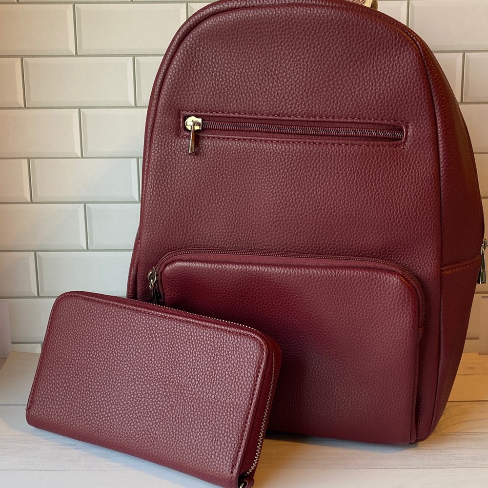 Jewell by Thirty-One Burgundy Backpack & Wallet Set | Stylish Organizer Set
